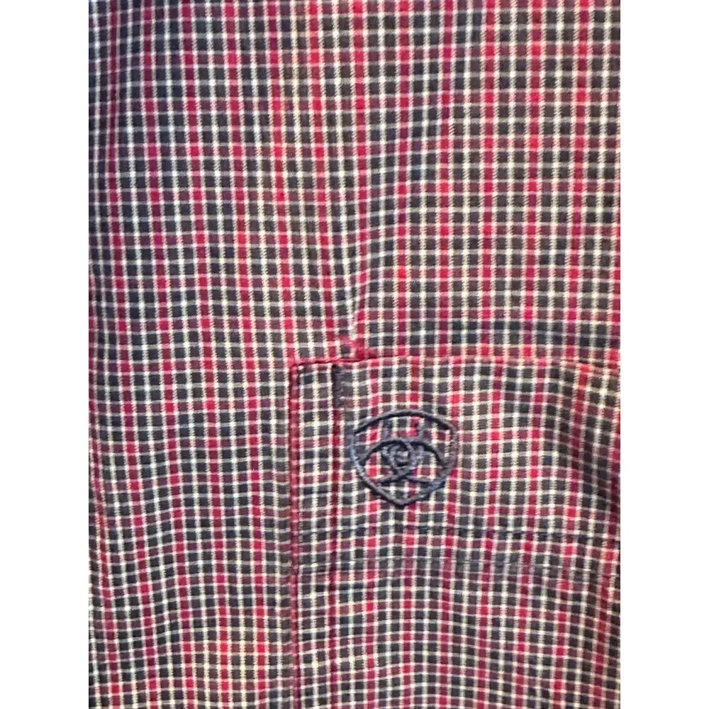 Ariat Pro Series Red White & Blue Plaid Button Up Western Shirt Men's XL - Picture 7 of 14